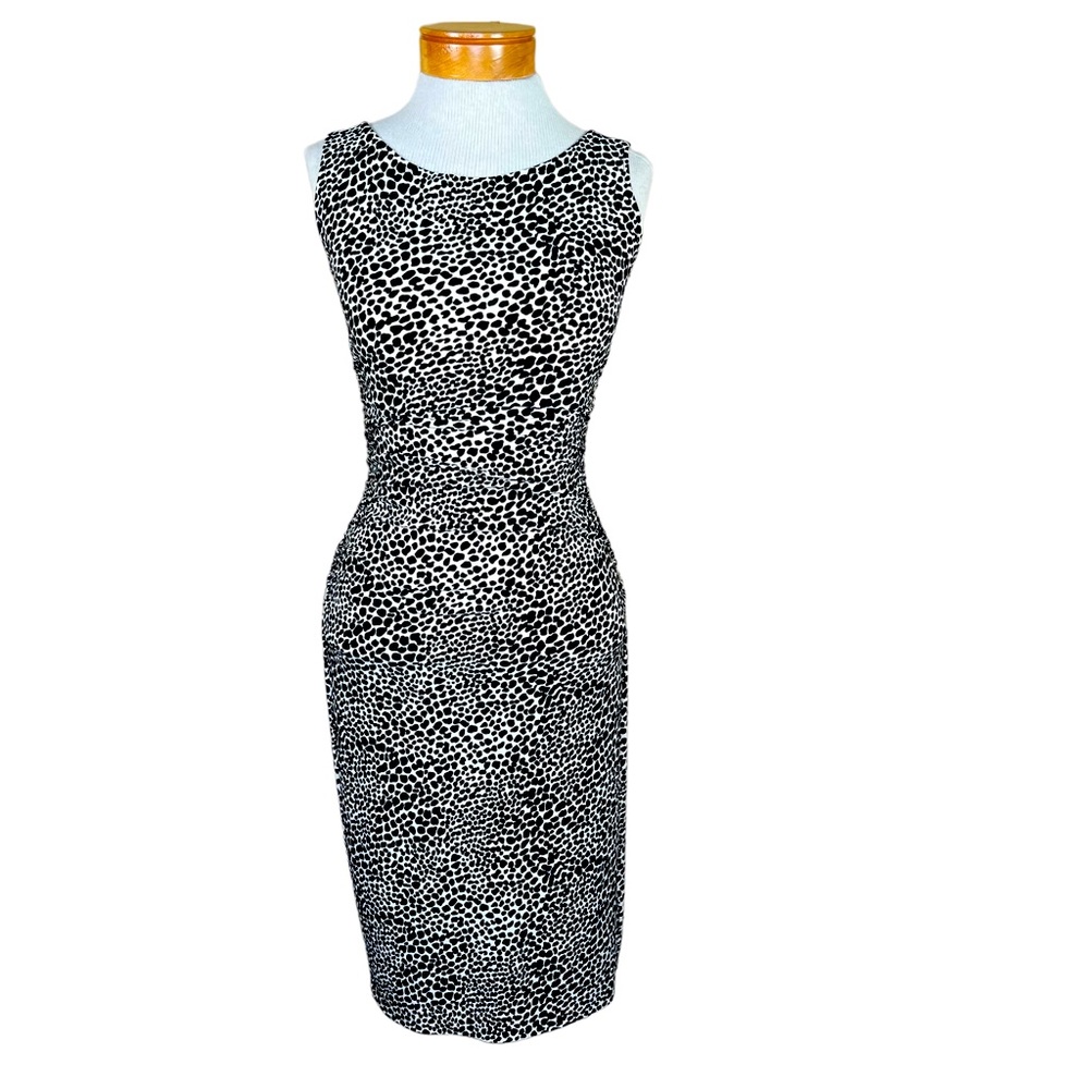 Norma Kamali Reptile Print Slinky Stretchy Body-con Dress With Ruching X…